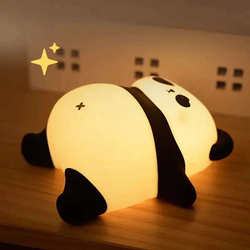 Cute Pear Night Light 7-Color Dimmable Touch-Controlled Night Light Silicone Stress Reducing Pat Duck Lamp USB Rechargeable