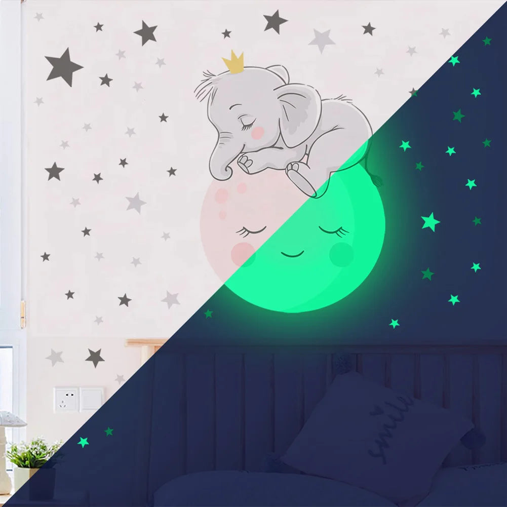 Sleeping Elephant, Glow in the Dark Wall Sticker