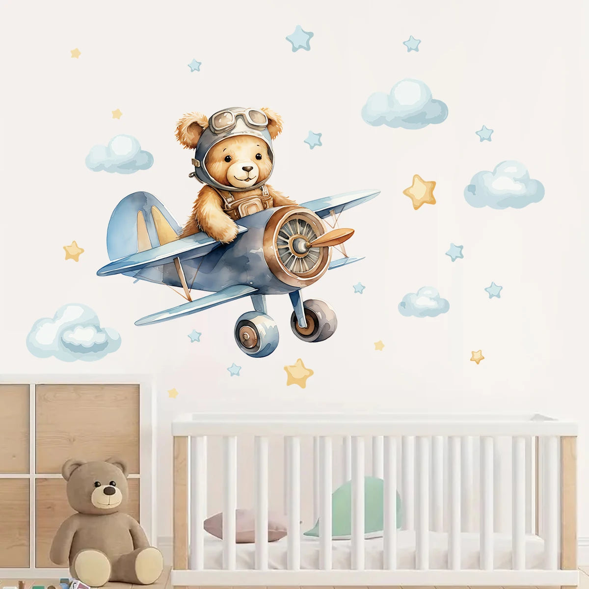 Adventure Pilot Bear Wall Sticker