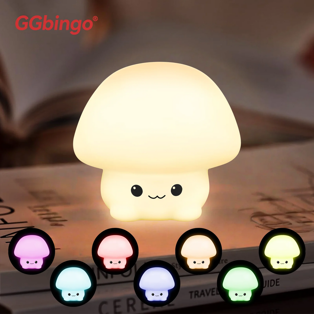 Cute Pear Night Light 7-Color Dimmable Touch-Controlled Night Light Silicone Stress Reducing Pat Duck Lamp USB Rechargeable