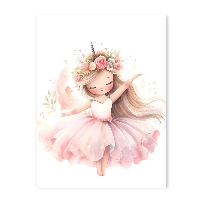 Pink Ballerina Poster-Unframed Art Print