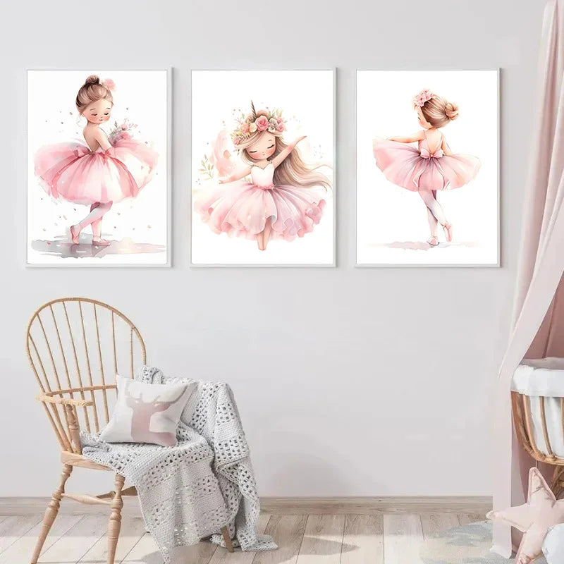 Pink Ballerina Poster-Unframed Art Print