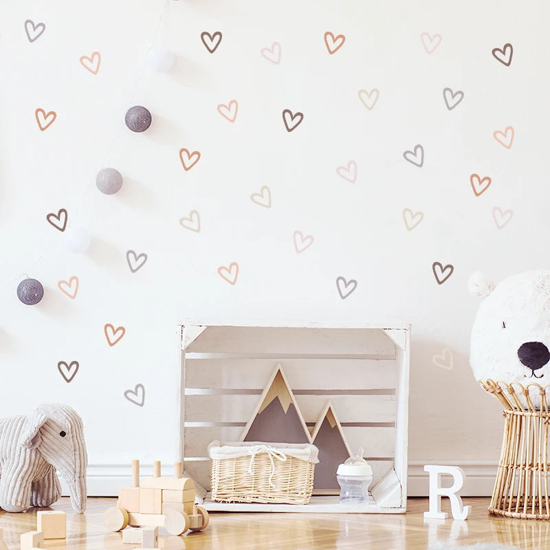 36pcs Heart Shape  Boho Style Wall Stickers