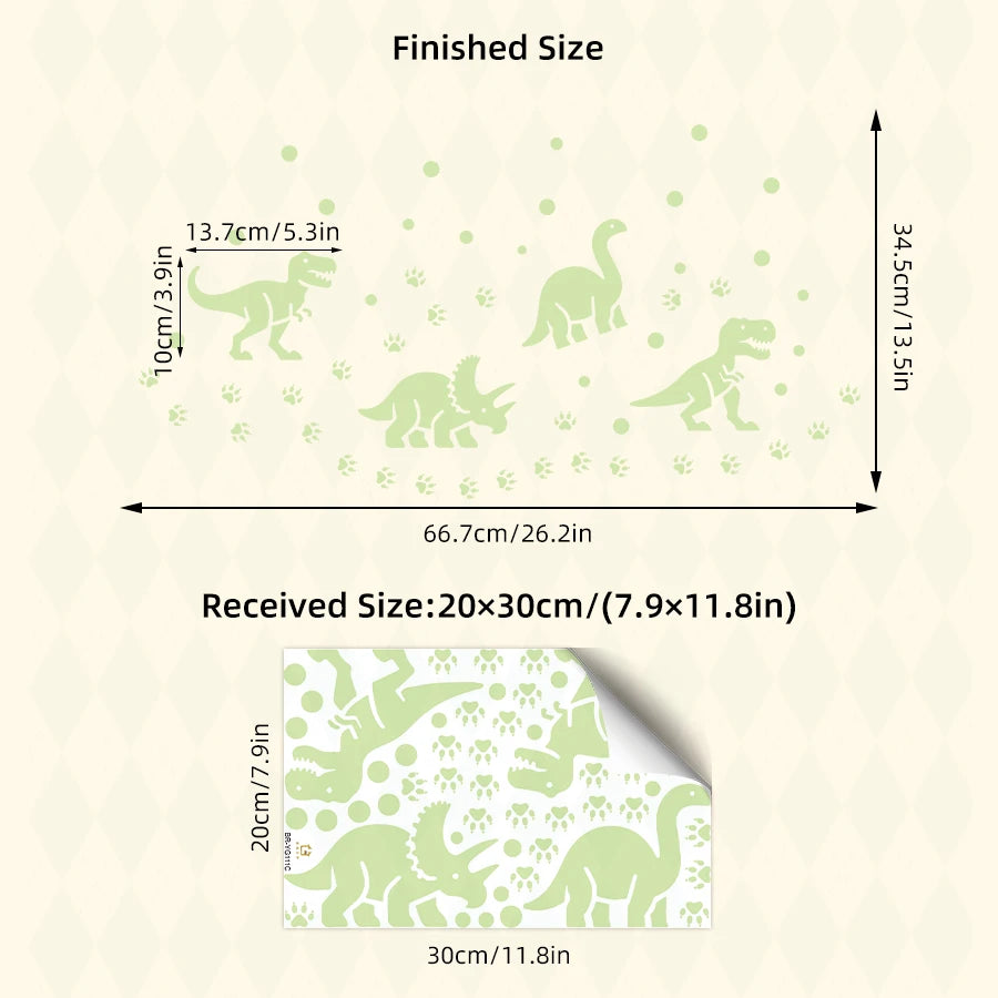 Glow in the Dark Dinosaur Wall Stickers