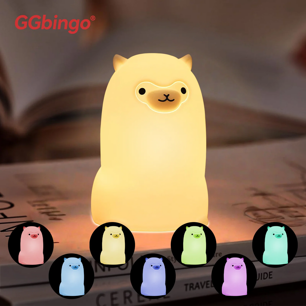 Cute Pear Night Light 7-Color Dimmable Touch-Controlled Night Light Silicone Stress Reducing Pat Duck Lamp USB Rechargeable