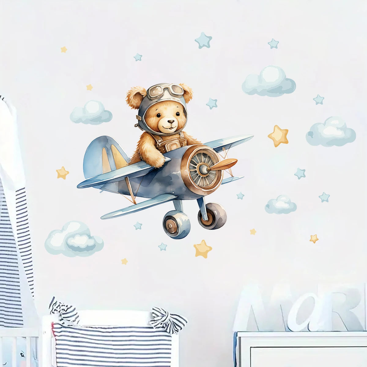 Adventure Pilot Bear Wall Sticker