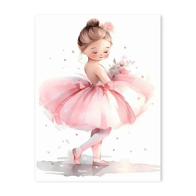 Pink Ballerina Poster-Unframed Art Print