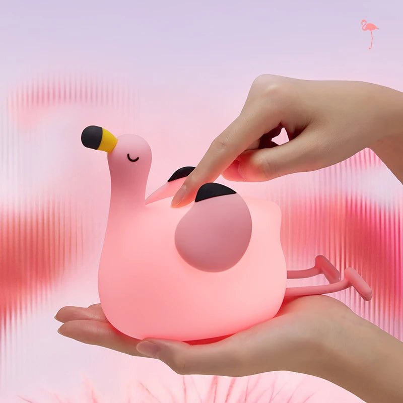 Cute Pear Night Light 7-Color Dimmable Touch-Controlled Night Light Silicone Stress Reducing Pat Duck Lamp USB Rechargeable